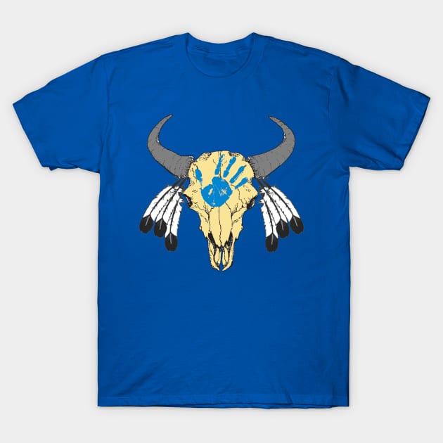 Bison Skull 6 T-Shirt by Brightfeather